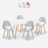 Scandinavisch design rechthoekige tafelset 80x120cm 4 stoelen Flocs Light Verkoop