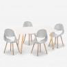 Scandinavisch design rechthoekige tafelset 80x120cm 4 stoelen Flocs Light Catalogus