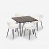 Ensemble 4 Chaises et 1 Table 80x80cm Industriel Design Moderne Restaurant Cuisine Maeve Dark Caractéristiques