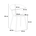 Horeca set met 4 moderne stoelen en tafel 80x80 cm in industrieel design Maeve Dark 
