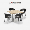 Ensemble Table 80x80cm Industriel et 4 Chaises Design Moderne Cuisine Industriel Maeve Light Réductions