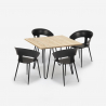 Ensemble Table 80x80cm Industriel et 4 Chaises Design Moderne Cuisine Industriel Maeve Light Achat