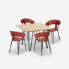 Ensemble Table 80x80cm Industriel et 4 Chaises Design Moderne Cuisine Industriel Maeve Light 