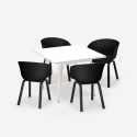 Ensemble de 4 Chaises Polypropylène Métal et 1 Table Carrée 80x80cm Krust Light Prix