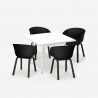 Ensemble de 4 Chaises Polypropylène Métal et 1 Table Carrée 80x80cm Krust Light Prix