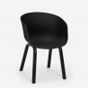 Ensemble de 4 Chaises Polypropylène Métal et 1 Table Carrée 80x80cm Krust Light 