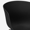 Set van 4 polypropyleen en metalen stoelen en vierkante tafel van 80x80 cm Krust Light 
