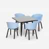 Ensemble Table Carrée 80x80cm Métal et 4 Chaises Design Moderne Krust Dark Modèle