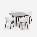 Ensemble Table Carrée 80x80cm Métal et 4 Chaises Design Moderne Krust Dark Caractéristiques