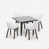 Ensemble Table Carrée 80x80cm Métal et 4 Chaises Design Moderne Krust Dark Caractéristiques