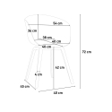Set van 4 design stoelen en vierkante tafel van 80x80 cm Krust Dark 