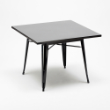 Set van 4 design stoelen en vierkante tafel van 80x80 cm Krust Dark 