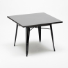 Set van 4 design stoelen en vierkante tafel van 80x80 cm Krust Dark 