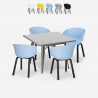 conjunto mesa de jantar quadrada 80x80cm 4 cadeiras design moderno krust Verkoop