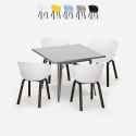 Ensemble Table À Manger Carrée 80x80cm 4 Chaises Design Moderne Krust Offre