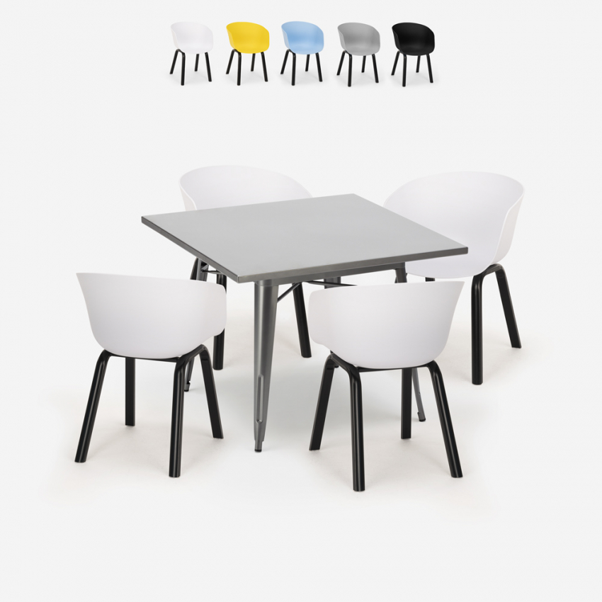 Ensemble Table À Manger Carrée 80x80cm 4 Chaises Design Moderne Krust Offre Ensemble Table À Manger Carrée 80x80cm 4 Chaises Design Moderne Krust Offre