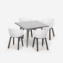 Ensemble Table À Manger Carrée 80x80cm 4 Chaises Design Moderne Krust Caractéristiques