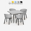 Set van 4 design stoelen en vierkante tafel van 80x80 cm Krust Aanbieding