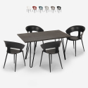 Ensemble de 4 Chaises Design Moderne et Table À Manger 120x60cm Industriel Sixty Réductions