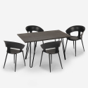 Ensemble de 4 Chaises Design Moderne et Table À Manger 120x60cm Industriel Sixty Achat