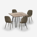 Industriële set met tafel 80x80 cm met 4 kunstleren design stoelen Wright Catalogus