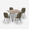 Industriële set met tafel 80x80 cm met 4 kunstleren design stoelen Wright Catalogus