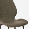 Industriële set met tafel 80x80 cm met 4 kunstleren design stoelen Wright Light 
