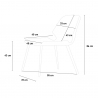 Industriële set met tafel 80x80 cm met 4 kunstleren design stoelen Wright Light 