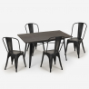 ensemble de 4 chaises de style Lix vintage et 1 table à manger 120x60cm bois métal summit Modèle