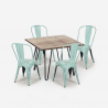 ensemble de 4 chaises de style vintage et 1 table 80x80cm industriel cuisine hedges Prix