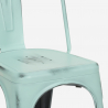 ensemble de 4 chaises de style vintage et 1 table 80x80cm industriel cuisine hedges 