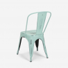 ensemble de 4 chaises de style vintage et 1 table 80x80cm industriel cuisine hedges 