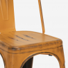 ensemble table carrée 80x80cm bois métal 4 chaises vintage style hedges dark 
