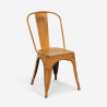 ensemble table carrée 80x80cm bois métal 4 chaises vintage style hedges dark 
