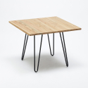 ensemble table 80x80cm métal bois 4 chaises vintage de style bar cuisine hedges light 
