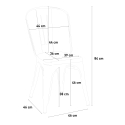 Set van 4 vintage stijl stoelen en industriële keukentafel 80x80 cm Hedges Light 