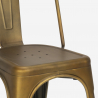Set van 4 vintage stijl stoelen en industriële keukentafel 80x80 cm Hedges Light 