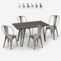 Ensemble  table à manger 120x60cm bois métal 4 chaises de style vintage weimar Offre