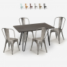 Ensemble  table à manger 120x60cm bois métal 4 chaises de style vintage weimar Offre