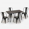 ensemble table à manger 120x60cm bois métal 4 chaises de style Lix vintage weimar Achat