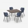 Set met vierkante tafel 80x80 cm en 4 stoelen in modern design Howe Light Model