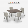 conjunto mesa quadrada 80x80cm Lix cozinha bar 4 cadeiras design howe light Korting