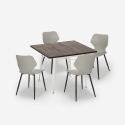conjunto mesa quadrada 80x80cm Lix cozinha bar 4 cadeiras design howe light Afmetingen