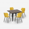 Ensemble 4 Chaises Polypropylène Table Carrée 80x80cm Métal Howe Dark Prix