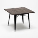 Set met vierkante tafel 80x80 cm en 4 stoelen in modern design Howe Dark 