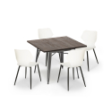 conjunto bar cozinha mesa quadrada 80x80cm Lix 4 cadeiras design moderno howe Model