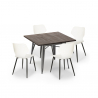 conjunto bar cozinha mesa quadrada 80x80cm 4 cadeiras design moderno howe Model