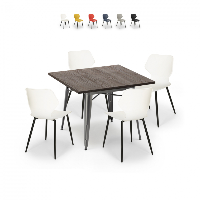 conjunto bar cozinha mesa quadrada 80x80cm 4 cadeiras design moderno howe Verkoop
