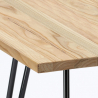 Ensemble Table Carrée 80x80cm et 4 Chaises Design Style Industriel Sartis Light 
