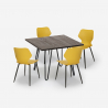 Industriële set met vierkante tafel 80x80 cm en 4 polypropyleen stoelen Sartis Dark Prijs